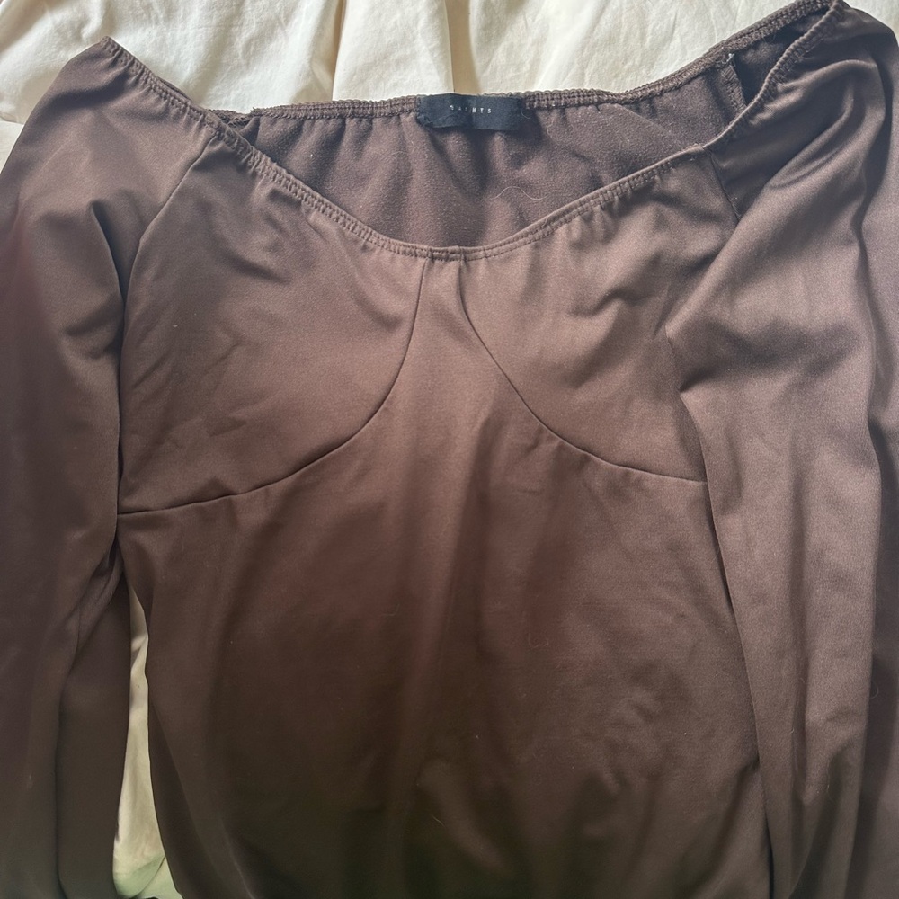 SAINTS Brown Off-Shoulder Blouse